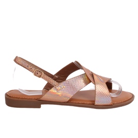 Sandales femme champagne 222-31 Champagne multicolore rose jaune