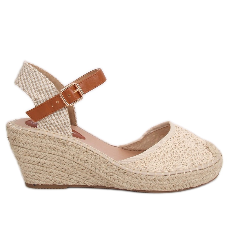 Espadrilles sur un coin beige S-819 Beige Espadrilles sur un coin beige S-819 Beige
