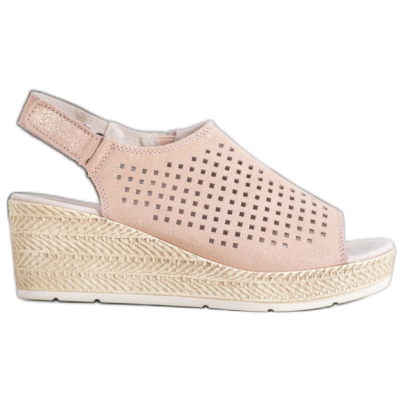 Filippo Sandales en cuir avec velcro brun rose