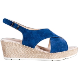 Filippo Sandales en cuir léger bleu