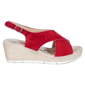 Filippo Sandales en cuir léger rouge