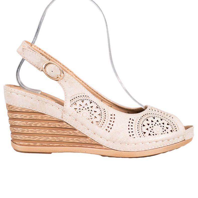 Evento Sandales ajourées avec cuir écologique brun