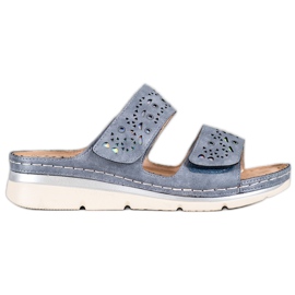 Evento Pantoufles Velcro confortables bleu
