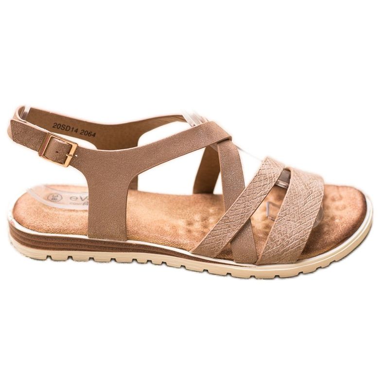 Evento Sandales marron avec cuir écologique brun