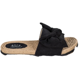 Small Swan Pantoufles À La Mode Avec Un Noeud noir