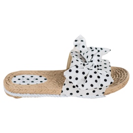 Small Swan Pantoufles À La Mode Avec Un Noeud blanc