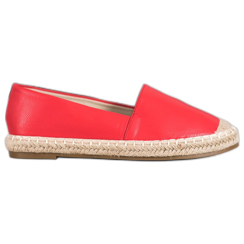 SHELOVET Espadrilles légères en éco-cuir rouge SHELOVET Espadrilles légères en éco-cuir rouge
