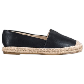 SHELOVET Espadrilles légères en éco-cuir noir