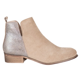 Evento Bottines en daim beige doré