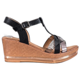 Evento Sandales compensées élégantes noir