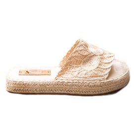 Seastar Pantoufles Sur Une Plate-Forme De Paille beige