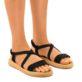 Sandales noires pour femmes C602 le noir