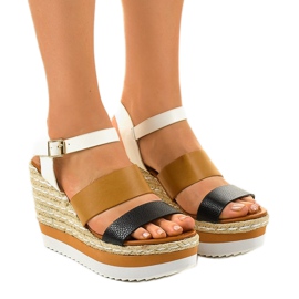 Espadrilles compensées noires VB76062 blanche brun le noir multicolore