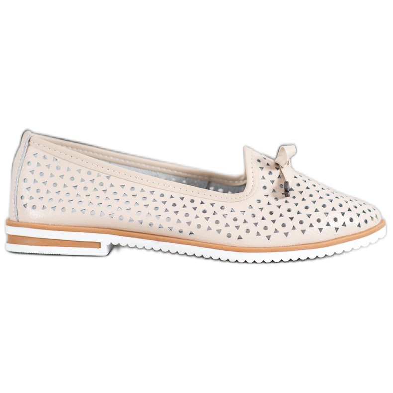 SHELOVET Chaussures en cuir à motif ajouré brun SHELOVET Chaussures en cuir à motif ajouré brun