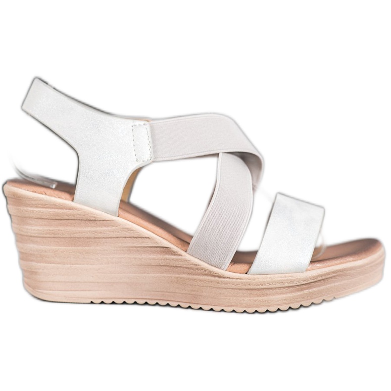 Sea Elves Sandales à enfiler décontractées beige argent