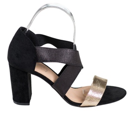 Evento Sandales à enfiler avec une bande élastique noir jaune