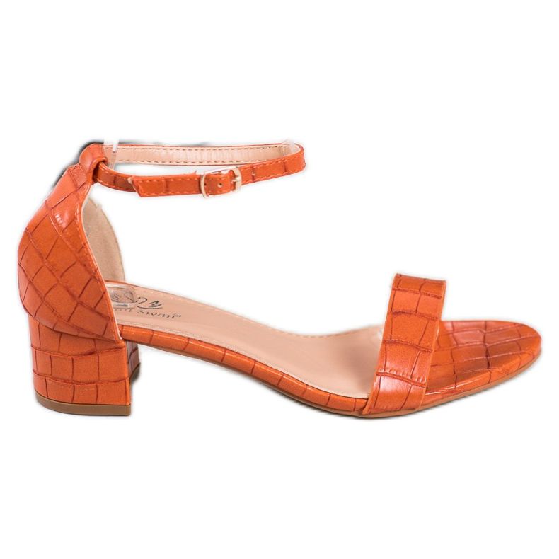Small Swan Sandales confortables sur une tige basse orange