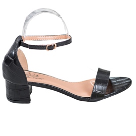 Small Swan Sandales confortables sur une tige basse le noir