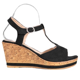 GOLL Chaussures compensées en daim noir