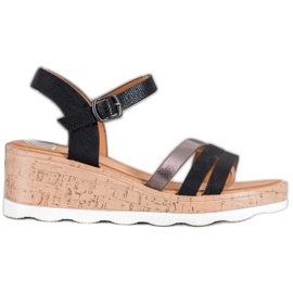 Weide Sandales compensées noires