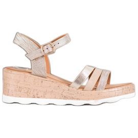 Weide Sandales compensées dorées