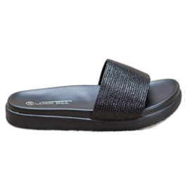 SHELOVET Pantoufles noires classiques le noir