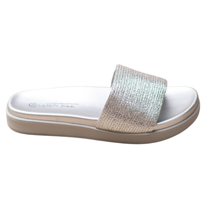 SHELOVET Pantoufles classiques en argent gris