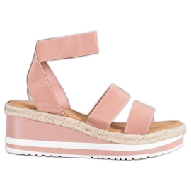 Weide Chaussures compensées à enfiler avec une bande élastique rose