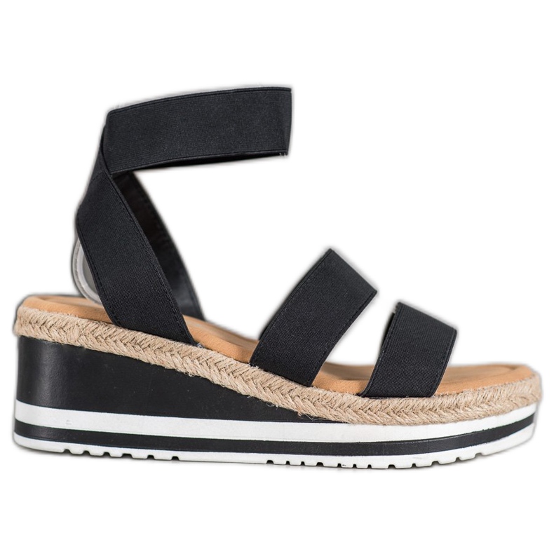 Weide Chaussures compensées à enfiler avec une bande élastique le noir