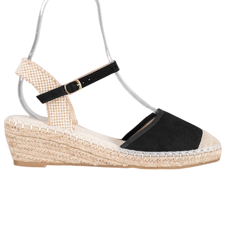 Best Shoes Sandales Espadrilles Noires le noir