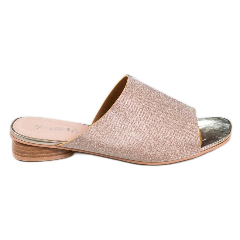 SHELOVET Pantoufles Élégantes À Paillettes jaune