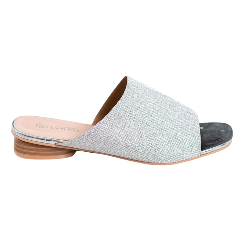 SHELOVET Pantoufles Élégantes À Paillettes gris