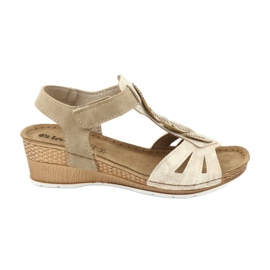 Sandales avec empiècement en cuir Inblu Sabbia EP017 beige doré