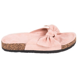 SHELOVET Pantoufles En Daim Sur La Plateforme rose