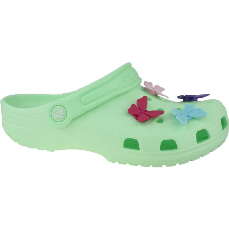 Crocs Classic Butterfly Charm Clog Jr 206179-3TI vert