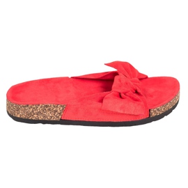 SHELOVET Pantoufles En Daim Sur La Plateforme rouge