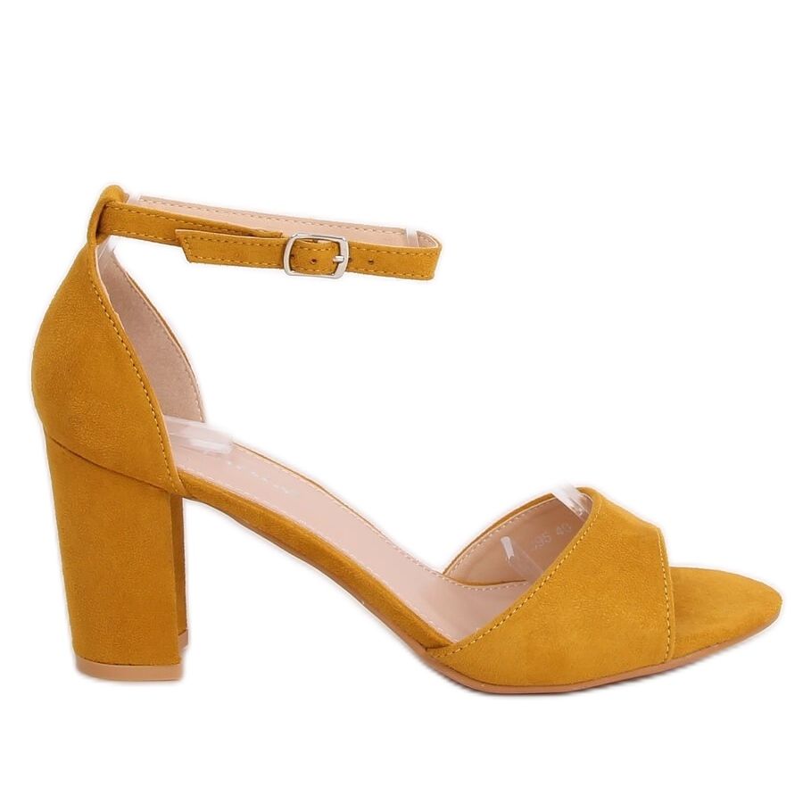 Sandales talons hauts miel 88 395 Jaune