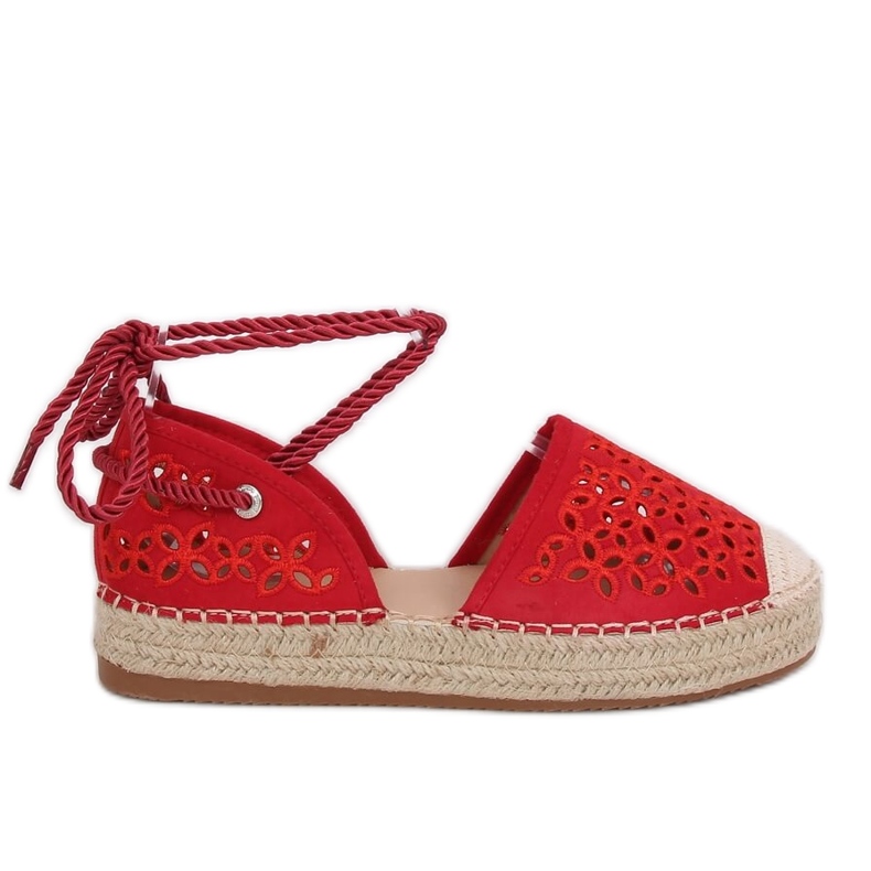 Espadrilles nouées autour de la cheville rouge G1573 Rouge Espadrilles nouées autour de la cheville rouge G1573 Rouge