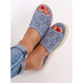Espadrilles ajourées bleues 99-62A Bleu