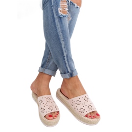 Espadrilles slippers ajourées beiges 99-62A Beige