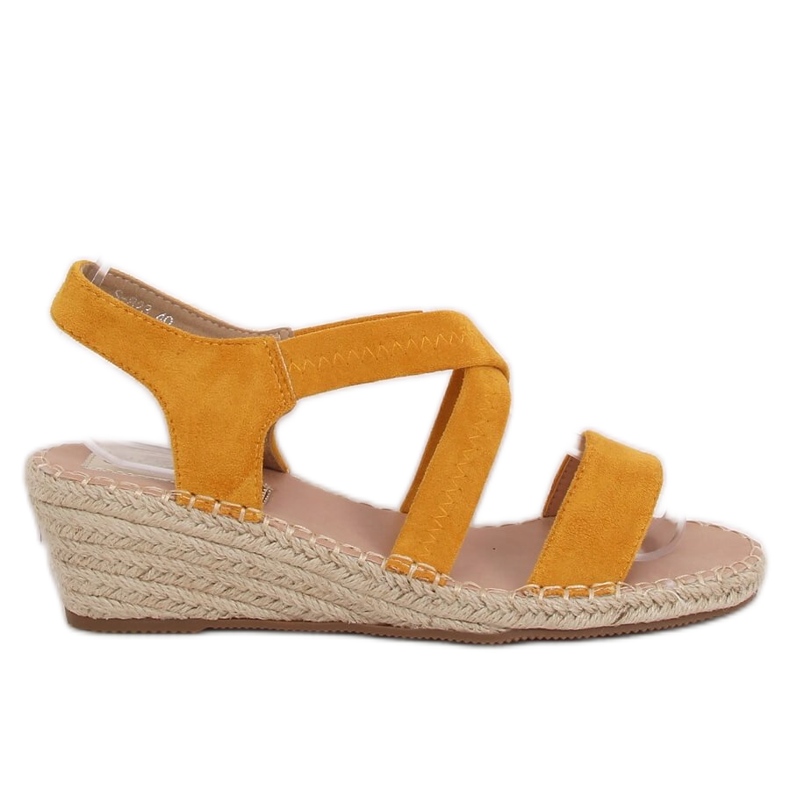 Sandales compensées espadrilles miel S-823 Jaune