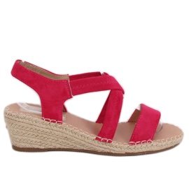 Sandales compensées fuchsia espadrilles S-823 Fushia rose