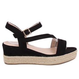 Espadrilles sandales noires 680-38 Noir