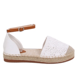 Espadrilles coupées blanches 3035 Blanc