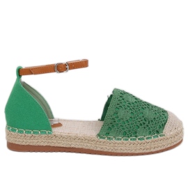 Espadrilles coupées vertes 3035 Vert