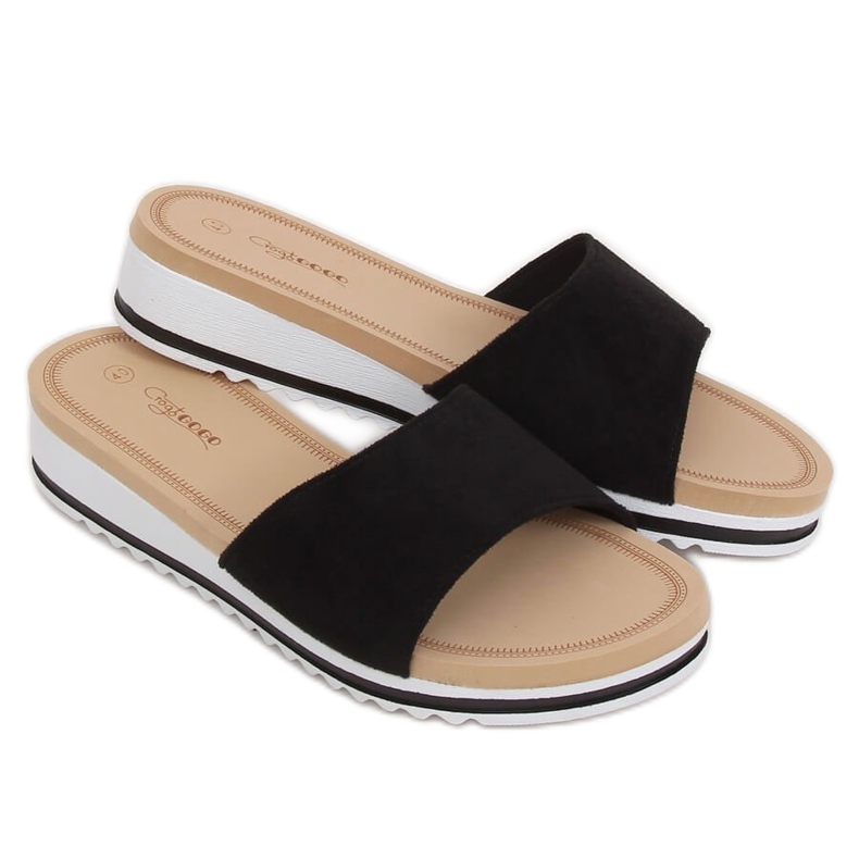 Chaussons noirs pour femmes G-5036 Noir le noir