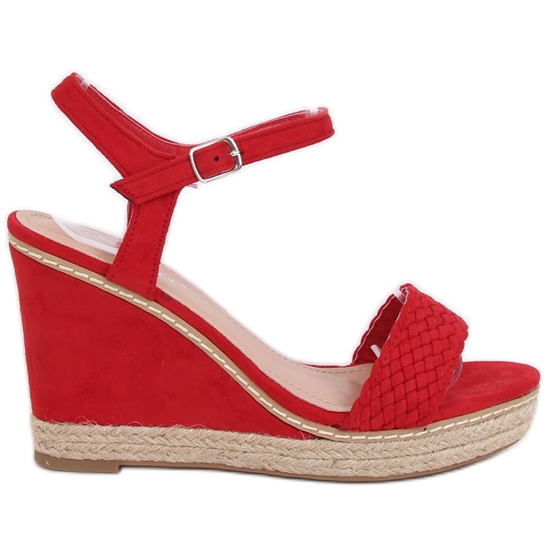 Espadrilles compensées rouge 100-937SC-1 Rouge