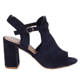 Sandales ajourées à talons LL79 Bleu bleu marin