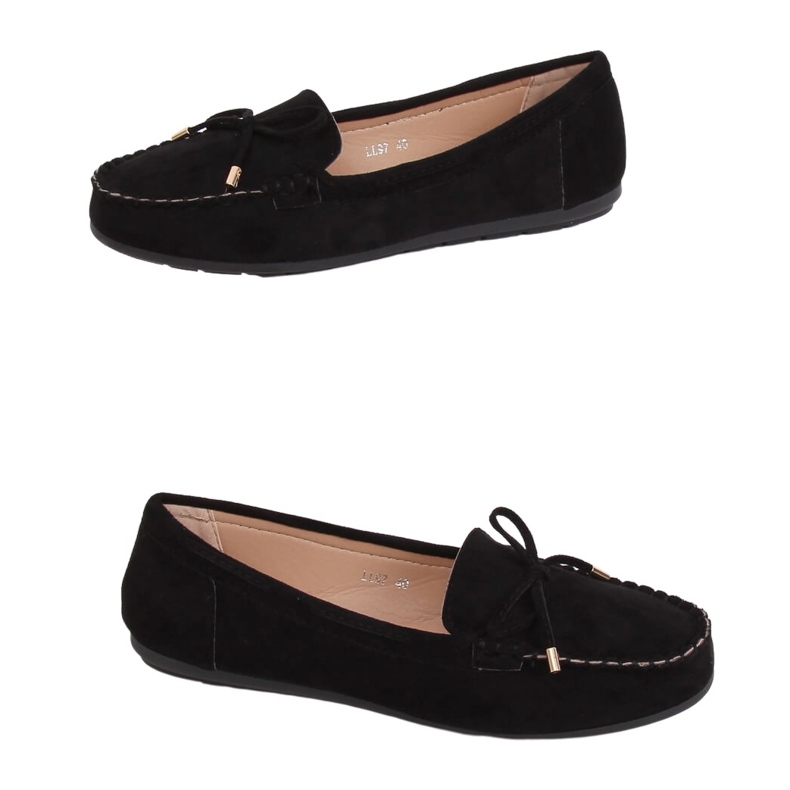Noir Mocassins femme noirs LL97 Noir le noir