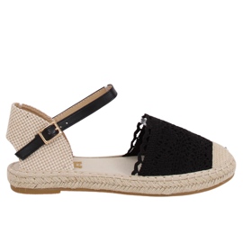 Espadrilles noires en dentelle L-1067 Noir